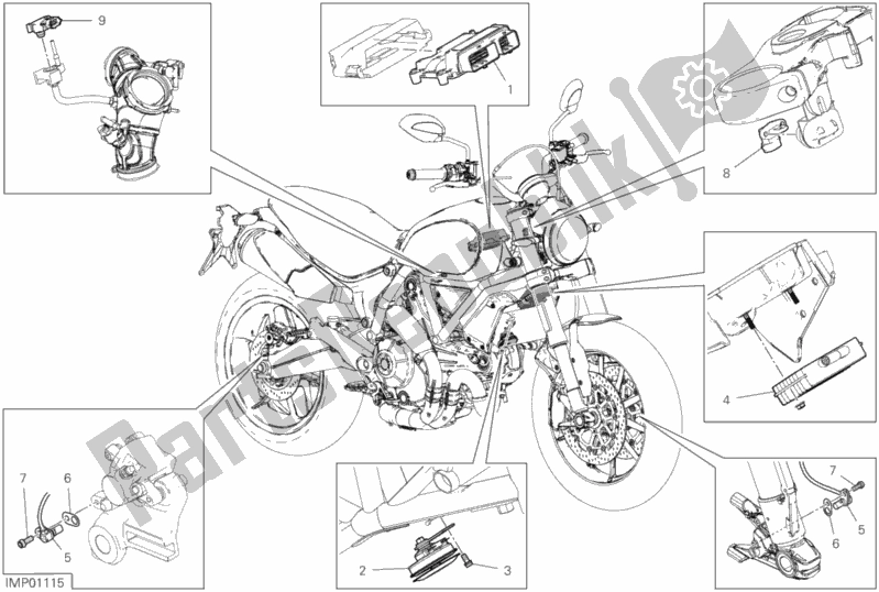 All parts for the 13d - Electrical Devices of the Ducati Scrambler 1100 Thailand 2019
